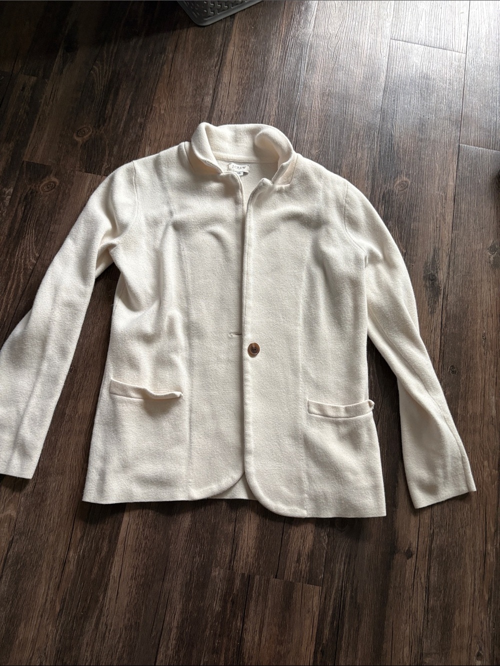 J. Crew Cream Single-Button sweater Blazer